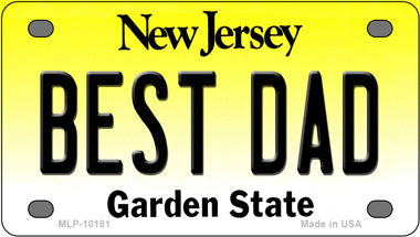 Best Dad New Jersey Novelty Mini Metal License Plate Tag