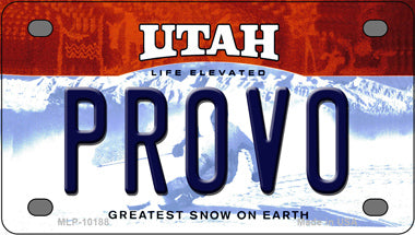 Provo Utah Novelty Mini Metal License Plate Tag