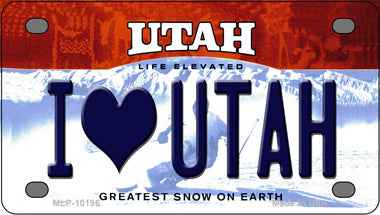 I Love Utah Novelty Mini Metal License Plate Tag