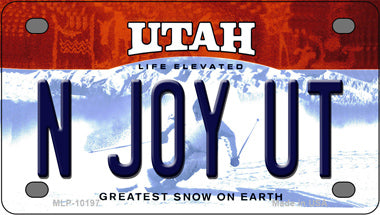 N Joy UT Utah Novelty Mini Metal License Plate Tag