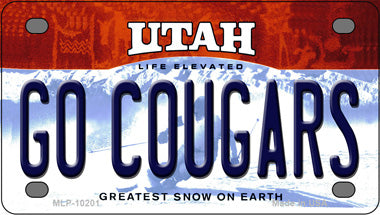 Go Cougars Utah Novelty Mini Metal License Plate Tag