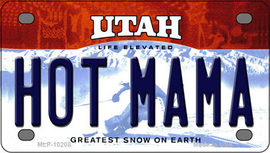 Hot Mama Utah Novelty Mini Metal License Plate Tag