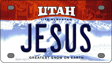 Jesus Utah Novelty Mini Metal License Plate Tag
