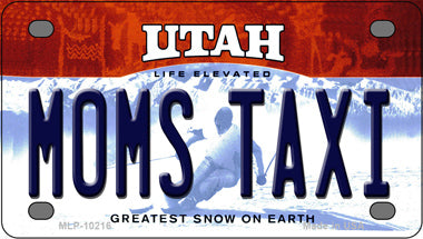 Moms Taxi Utah Novelty Mini Metal License Plate Tag