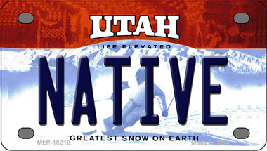 Native Utah Novelty Mini Metal License Plate Tag
