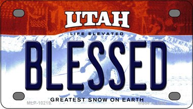 Blessed Utah Novelty Mini Metal License Plate Tag