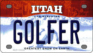 Golfer Utah Novelty Mini Metal License Plate Tag