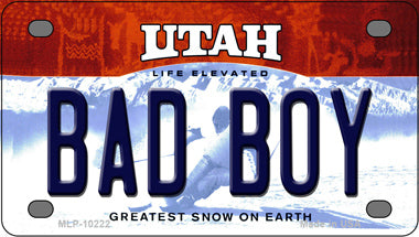 Bad Boy Utah Novelty Mini Metal License Plate Tag