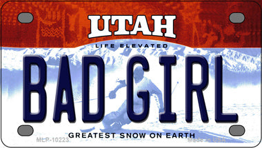 Bad Girl Utah Novelty Mini Metal License Plate Tag