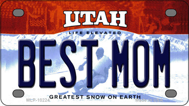 Best Mom Utah Novelty Mini Metal License Plate Tag