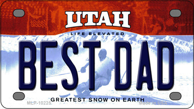 Best Dad Utah Novelty Mini Metal License Plate Tag