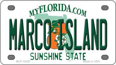 Marco Island Florida Novelty Mini Metal License Plate Tag