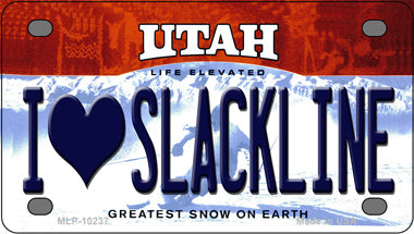 I Love Slackline Utah Novelty Mini Metal License Plate Tag