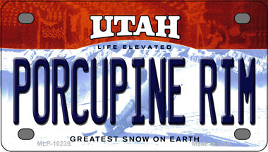 Porcupine Rim Utah Novelty Mini Metal License Plate Tag