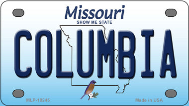 Columbia Missouri Novelty Mini Metal License Plate Tag