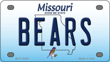 Bears Missouri Novelty Mini Metal License Plate Tag