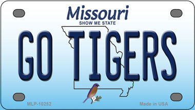 Go Tigers Missouri Novelty Mini Metal License Plate Tag