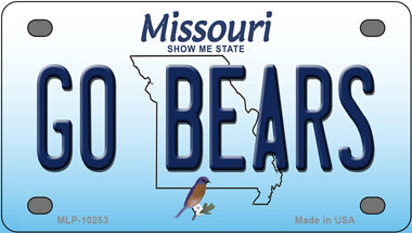 Go Bears Missouri Novelty Mini Metal License Plate Tag