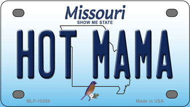 Hot Mama Missouri Novelty Mini Metal License Plate Tag