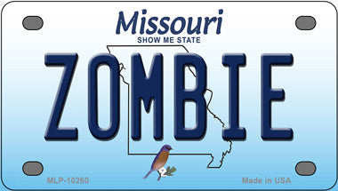 Zombie Missouri Novelty Mini Metal License Plate Tag