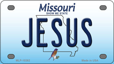 Jesus Missouri Novelty Mini Metal License Plate Tag