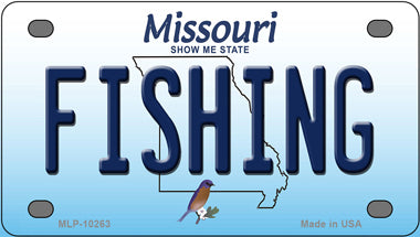 Fishing Missouri Novelty Mini Metal License Plate Tag