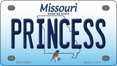 Princess Missouri Novelty Mini Metal License Plate Tag