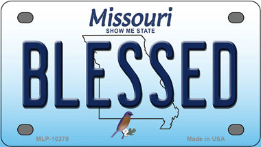 Blessed Missouri Novelty Mini Metal License Plate Tag