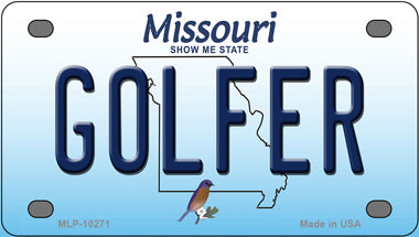 Golfer Missouri Novelty Mini Metal License Plate Tag