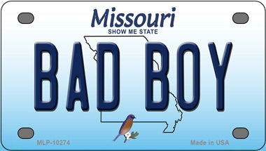 Bad Boy Missouri Novelty Mini Metal License Plate Tag