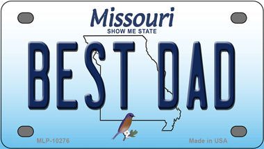 Best Dad Missouri Novelty Mini Metal License Plate Tag