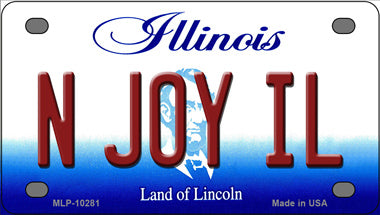 N Joy IL Illinois Novelty Mini Metal License Plate Tag