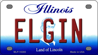 Elgin Illinois Novelty Mini Metal License Plate Tag