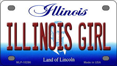 Illinois Girl Illinois Novelty Mini Metal License Plate Tag