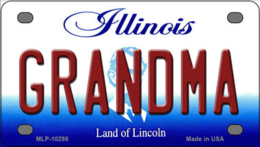 Grandma Illinois Novelty Mini Metal License Plate Tag