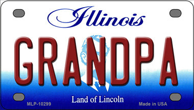 Grandpa Illinois Novelty Mini Metal License Plate Tag