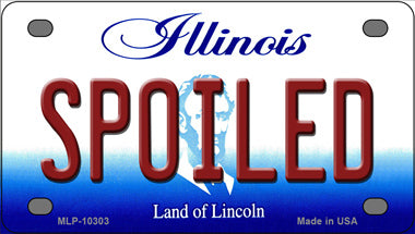 Spoiled Illinois Novelty Mini Metal License Plate Tag