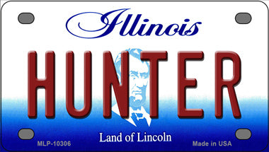 Hunter Illinois Novelty Mini Metal License Plate Tag