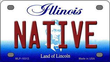 Native Illinois Novelty Mini Metal License Plate Tag