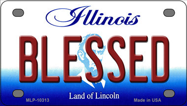 Blessed Illinois Novelty Mini Metal License Plate Tag