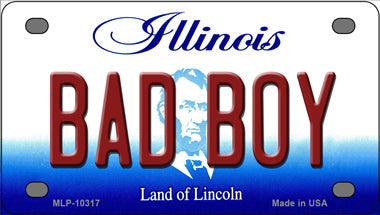 Bad Boy Illinois Novelty Mini Metal License Plate Tag