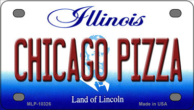 Chicago Pizza Illinois Novelty Mini Metal License Plate Tag
