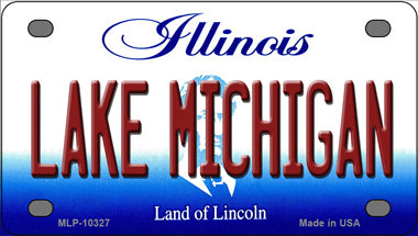 Lake Michigan Illinois Novelty Mini Metal License Plate Tag