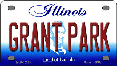 Grant Park Illinois Novelty Mini Metal License Plate Tag