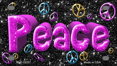 Peace Novelty Mini Metal License Plate Tag