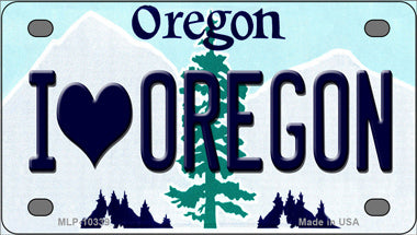 I Love Oregon Novelty Mini Metal License Plate Tag