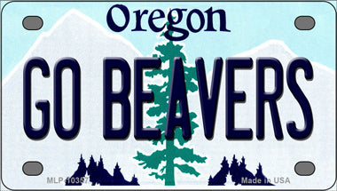 Go Beavers Oregon Novelty Mini Metal License Plate Tag