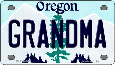 Grandma Oregon Novelty Mini Metal License Plate Tag