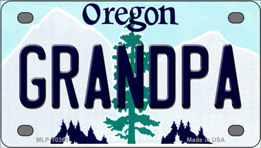 Grandpa Oregon Novelty Mini Metal License Plate Tag