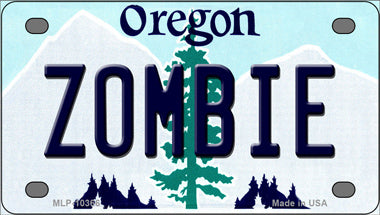 Zombie Oregon Novelty Mini Metal License Plate Tag